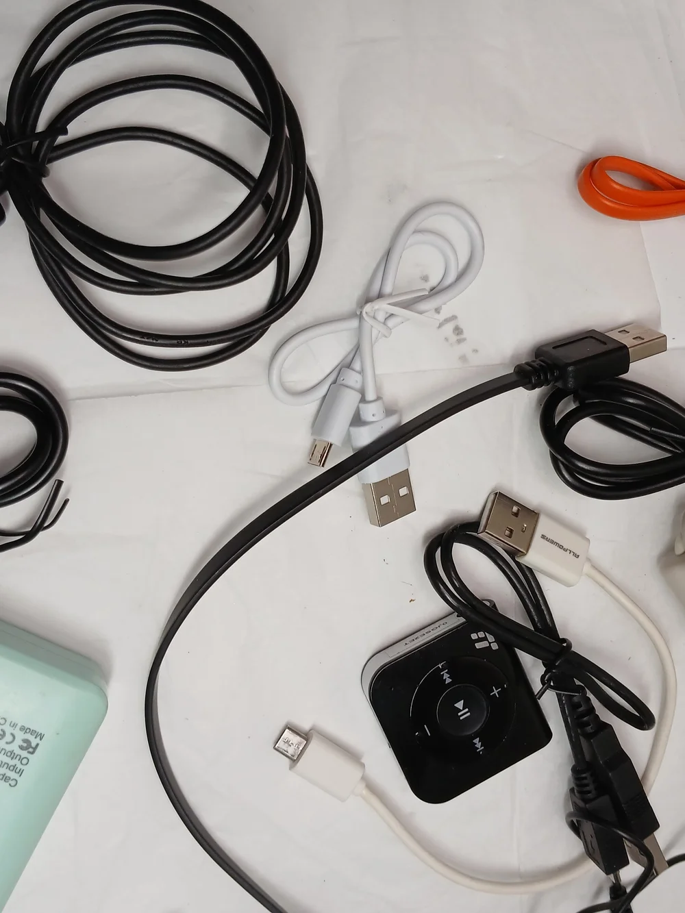 Portable Power Bank and Assorted USB Cables - Older Models AS IS Untested